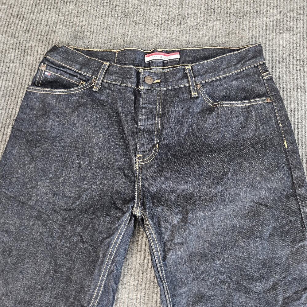 Tommy Hilfiger Jeans Mens 34x32 Dark Wash Straight Leg Denim Blue Classic Casual - Picture 5 of 14
